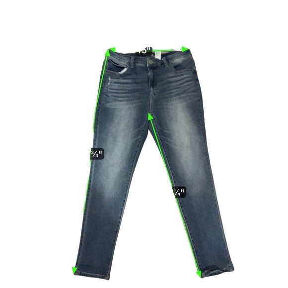 Time & Tru Womens Jeans 16 High Rise Skinny Mid Wash Stretch Denim Blue Jeans - Picture 1 of 8